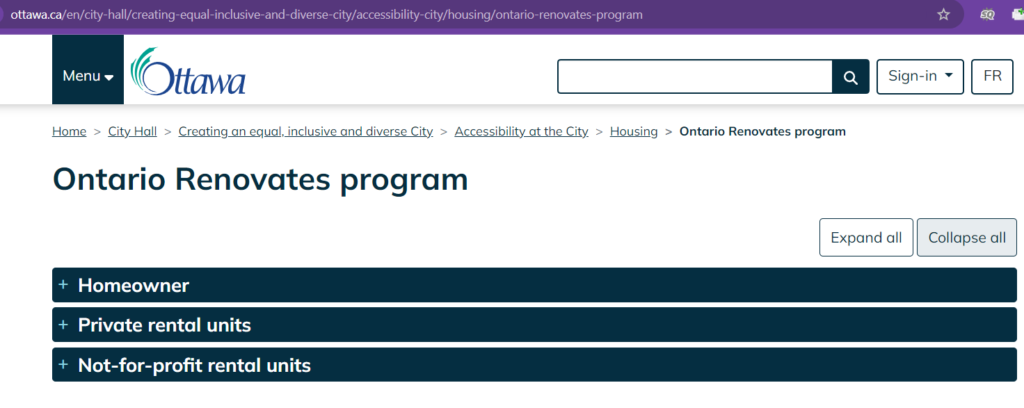 Ontario Renovates Program