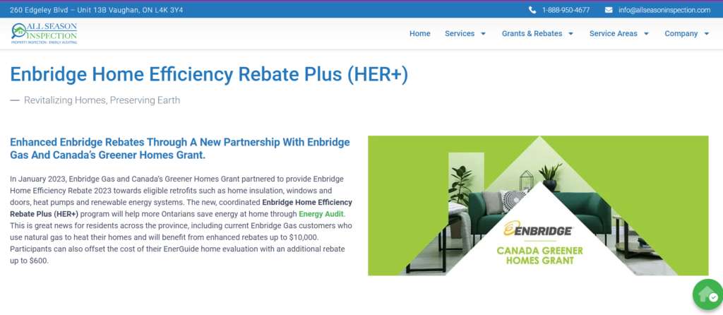 Enbridge Home Efficiency Rebate Plus (HER+)
