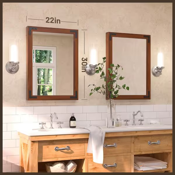 Wood-Framed Rustic Mirror