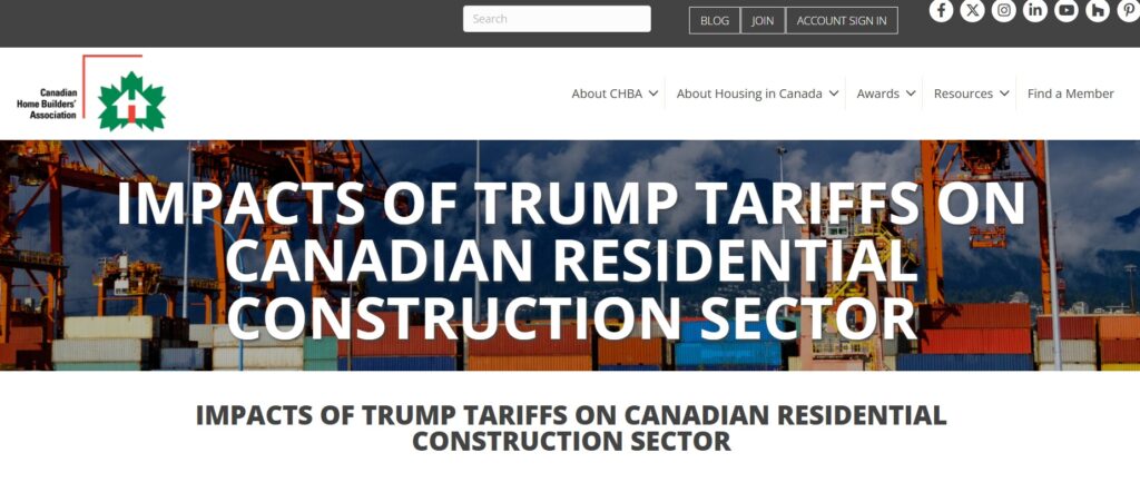 Impacts of Trump Tariffs on Canadian Residential Construction Sector
